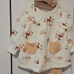 Kit + Pearl Girls Outfit with Headband 6/9 New With Tags